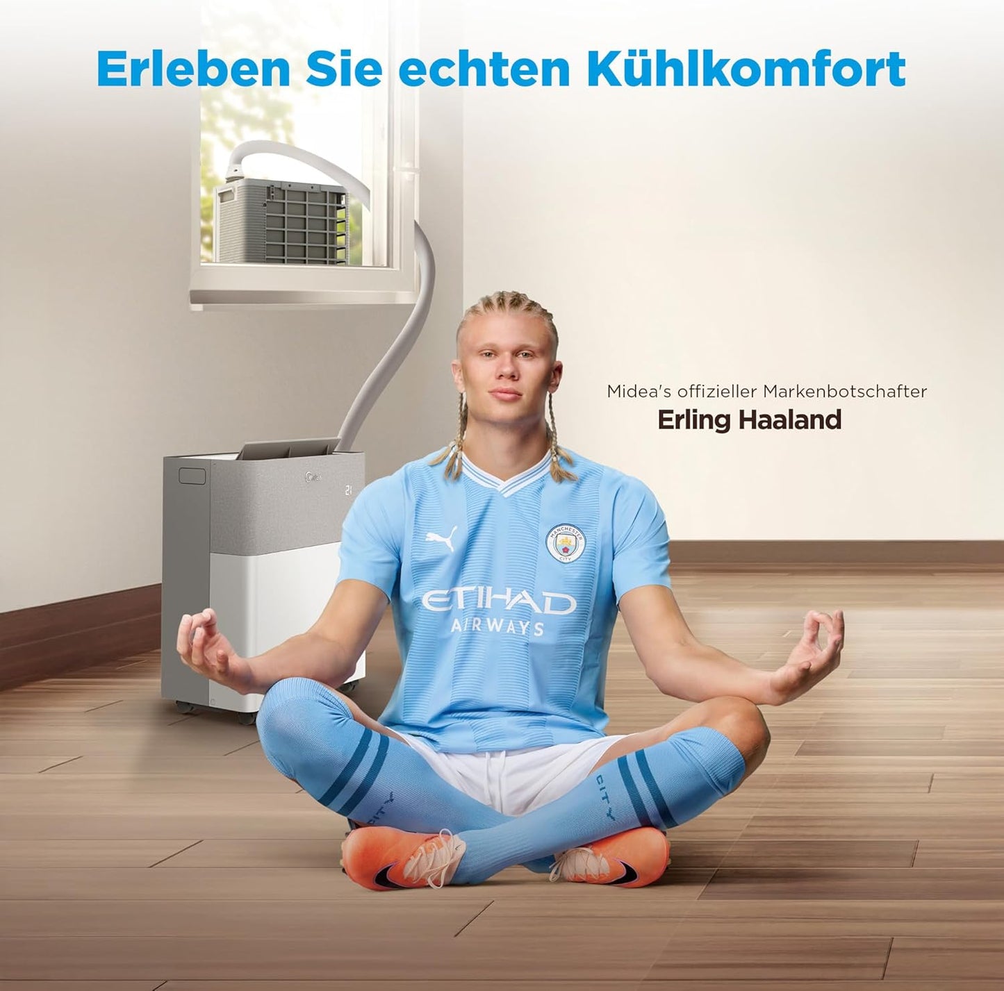Midea PortaSplit 4-in-1 Mobiles Klimagerät – 12.000 BTU, Heizen & Kühlen, App-Steuerung, Flüsterleise (Weiß)