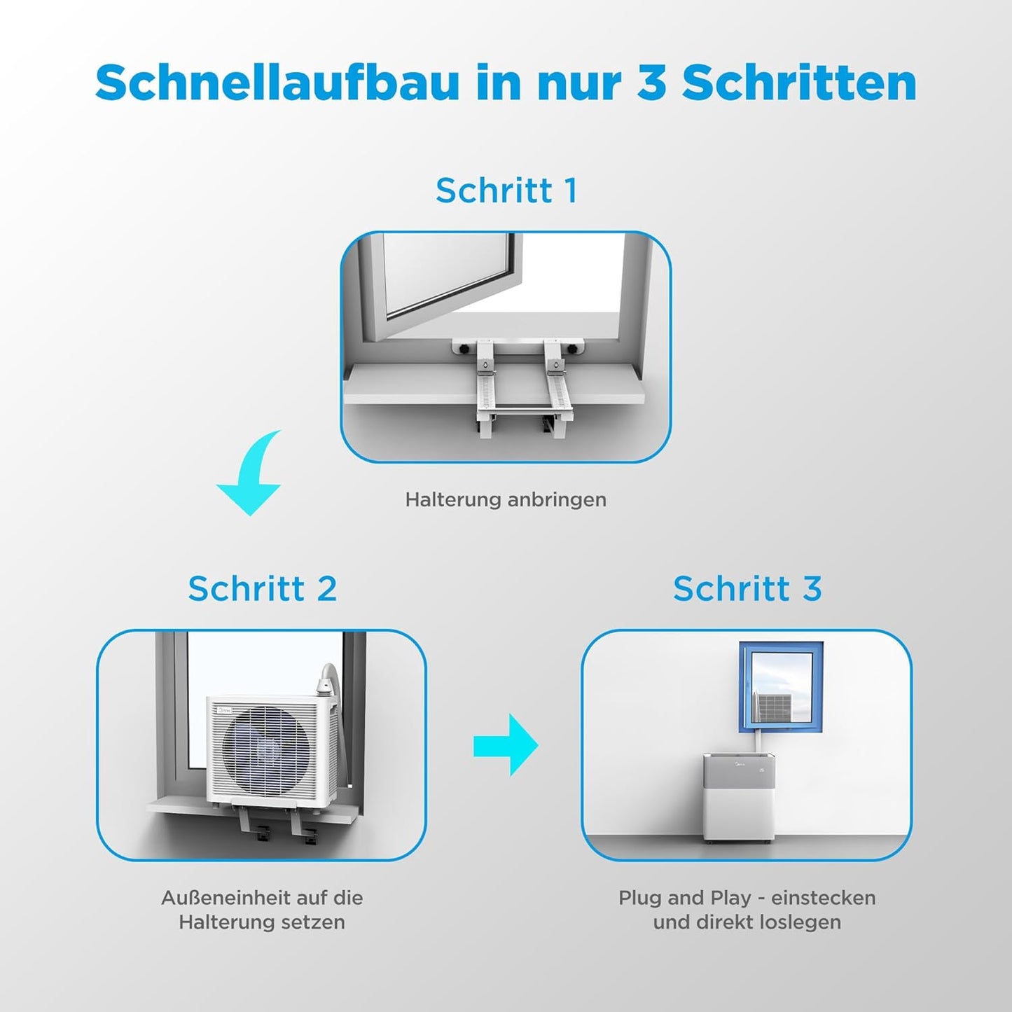 Midea PortaSplit 4-in-1 Mobiles Klimagerät – 12.000 BTU, Heizen & Kühlen, App-Steuerung, Flüsterleise (Weiß)